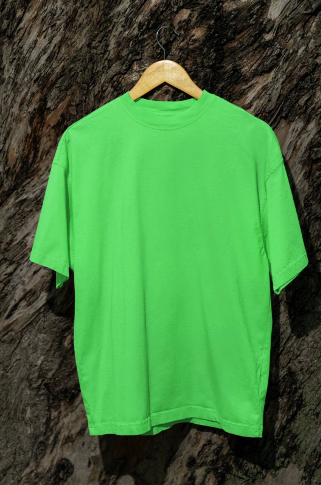 Green color solid Five sleeve tees