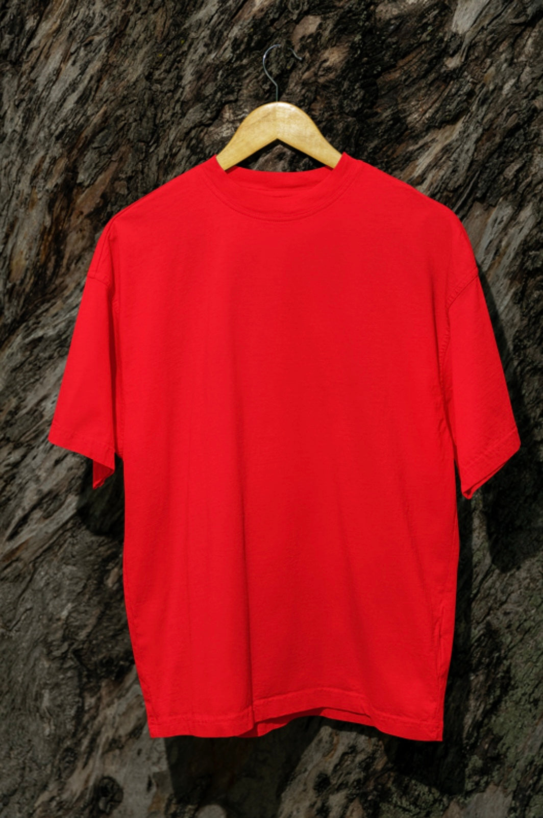 Red color solid Five sleeve tees